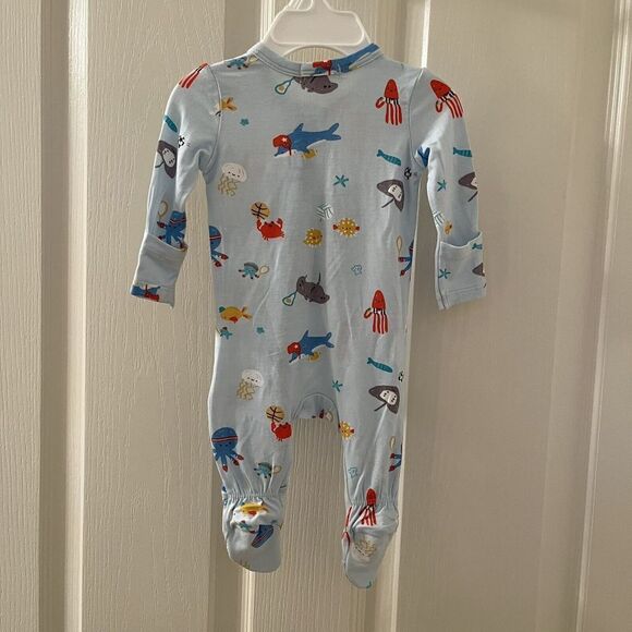 Angel Dear Sports Sea Creatures Bamboo Zipper Footie Sleeper Size Newborn NWT - Picture 8 of 12